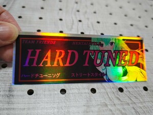 HARD TUNED 18 ホログラム レインボーカラーステッカー セクシー系 防水 走り屋 痛車 集会 イベント カスタム JDM ローダウン ドレスアップ