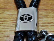 トヨタ 編み込み キーホルダー【ブラック】プリウス クラウン ハリアー アルファード アクア ヤリスクロス ライズ RAV4 86 カムリ C-HR bB_画像6