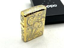 ZIPPO ジッポー 2020年 アーマー アラベスク 5面彫刻 ライター ゴールド 箱付き_画像3