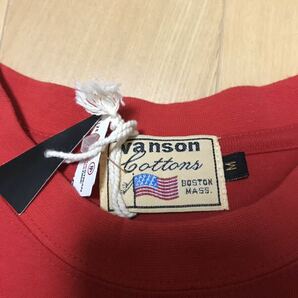未着用 VANSON ロングスリーブ Tシャツ USA製 M 袖プリント 星 バックプリント バンソン バイカー 長袖 カットソー ロンT ワンスターの画像4