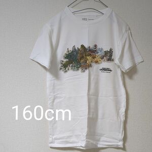 未使用 美品 ユニクロ Tシャツ 160cm マインクラフト マイクラ キッズ 半袖 白 プリント