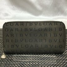 【中古/現状品/TO】BVLGARI ブルガリブルガリ ロゴマニア ラウンドファスナー 長財布 キャンバス メンズ ウォレット　MZ0427/001_画像1