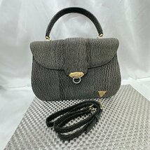 【美品/TO】RORERAY ローレライ ヴィンテージ 2WAY ハンドバッグ ショルダーバッグ シャークスキン 鮫革 レザー　IM0516/001_画像1