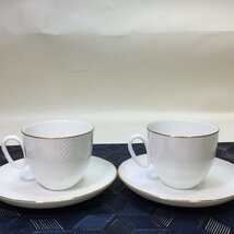 【中古/長期保管品/CH】たち吉 Adam&Eve 金彩 カップ＆ソーサー 茶器 コーヒーカップ 陶器 洋食器 2客セット　MZ0519_画像2