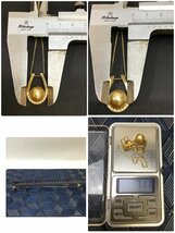 【中古品/CH】TASAKI 田崎真珠 タサキ ゴールデンパール 馬蹄型トップ ネックレス 750 K18 ダイヤ 0.1ct RS0514/0470_画像7