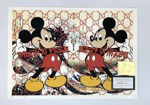 DEATH NYC アートポスター 世界限定100枚 ミッキーマウス Mickey Mouse ポップアート 葛飾 北斎 神奈川沖浪裏 波 限定ポスター 現代アート 