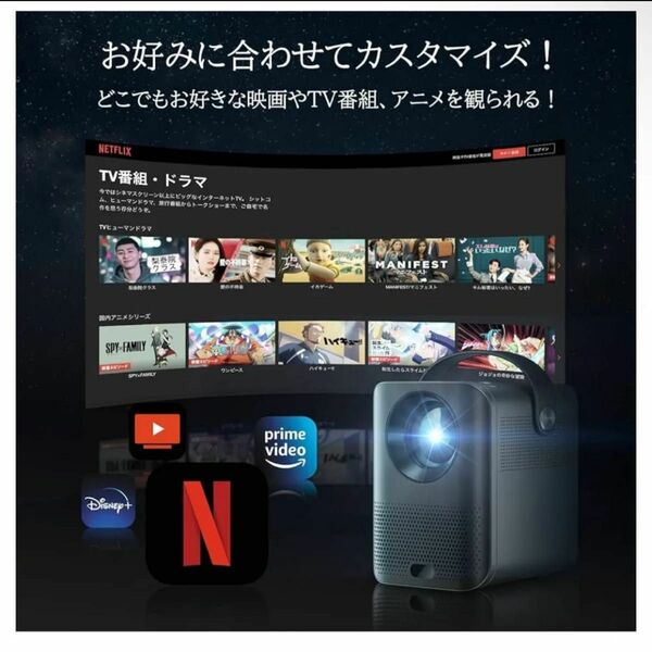 ETOE プロジェクター小型 フルHD 台形補正　4K対応　ETOE D2 For Android