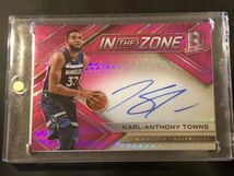 ★25枚限定AUTO★【KARL-ANTHONY TOWNS】17-18 PANINI SPECTRA IN THE ZONE NEON PINK PRIZM_画像1