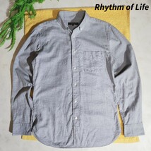 ユナイテッドアローズ Rhythm of Life 柔らかコットン素材・長袖BDシャツ M グレー 83370_画像1