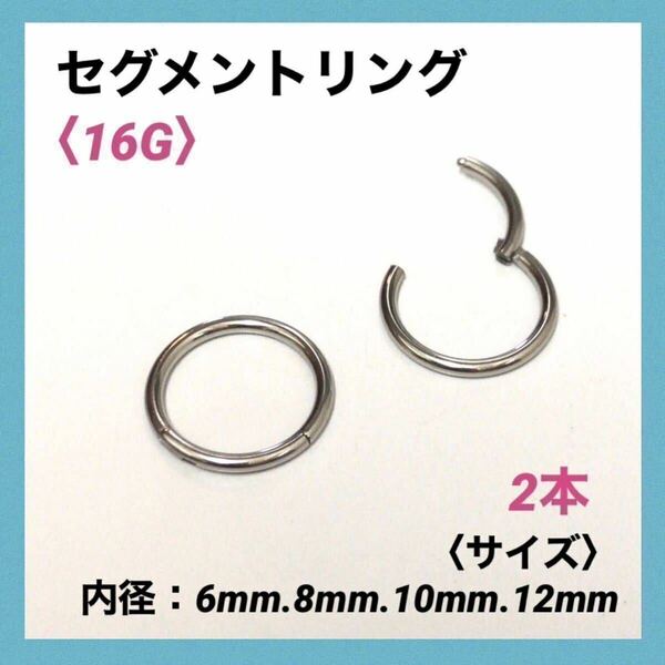 2本　セグメントリング　16G内径12mm ボディピアス