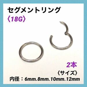  2 ps seg men to ring 18G inside diameter 8mm body pierce 