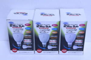 3個セット【新品・未使用品】LED 2Way Bulb ツーウェイバルブ HL-2WB/W 電池内蔵 充電→懐中電灯になる 災害/停電時の備えに