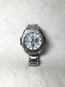 1円スタート　CASIO カシオ G-SHOCK G-STEEL タフソーラー 腕時計 クロノグラフ GST-W110D 稼働品 本体のみ