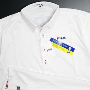 ●送料390円可能商品 フィラ ゴルフ FILA GOLF 新品 メンズ 吸水速乾 UVCUT 半袖 ポロシャツ 白 M[747684-WT-M]一 三 壱★QWER QQAA-18