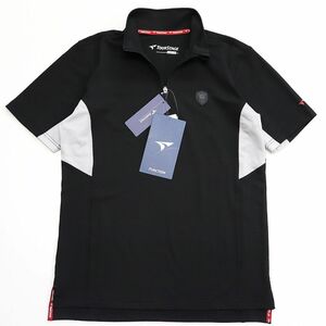 * стоимость доставки 390 иен возможность товар Bridgestone Tour Stage Golf GOLF рубашка-поло с коротким рукавом Zip выше рубашка чёрный [1222096C2T-17-L] один три .*QWER#