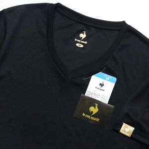 ●送料390円可能商品 ルコック le coq sportif 新品 メンズ トレーニング 半袖 Vネック Tシャツ 黒 Lサイズ[12369-BLK-L]一 三 壱★QWER