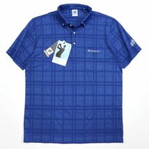 ●送料390円可能商品 ハンテン HANGTEN ゴルフ GOLF 新品 メンズ 吸水速乾 半袖 ポロシャツ Mサイズ [SM359-BL3-M] 一 三 壱★QWER★_画像2