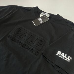 ●送料390円可能商品 ボール BALL 新品 メンズ イタリア発人気ブランド お洒落ロゴ 半袖 Tシャツ 黒 [54128-99-LL]一 三 弐★QWER