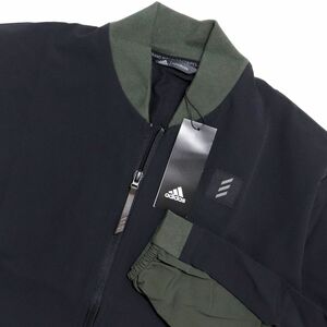 * Adidas Golf adidas GOLF regular price 14300 jpy new goods lady's s Lee stripe s jacket wear black M size [GP5599-M] two .*QWER