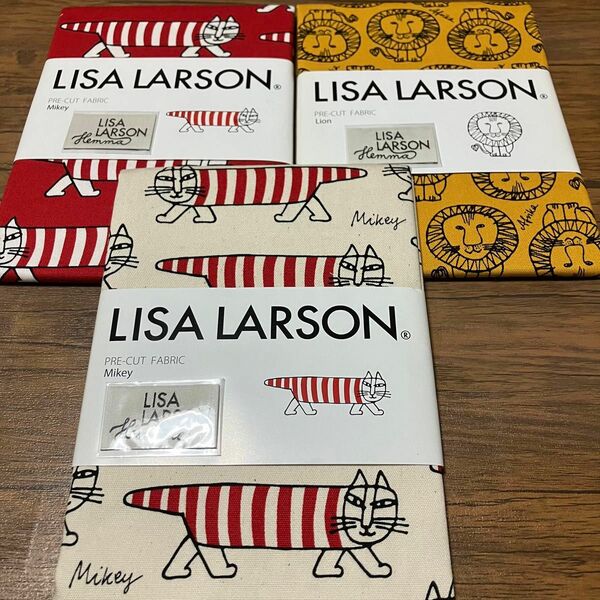 リサラーソン マイキー ライオン　カットクロス　赤　白　黄色　LISA LARSON ネコ　映え　商用利用不可　オックス　生地　布