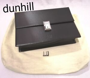 dunhill ダンヒル セカンドバッグ クラッチバッグ レザー ブラック 収納袋付 美品 難あり
