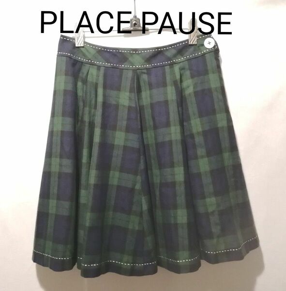 PLACE PAUSE プレイスポーズ タータンチェック フレアスカート 