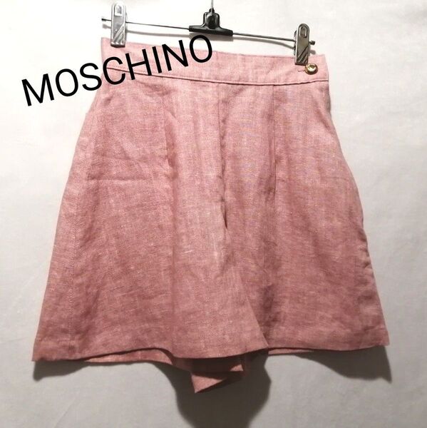 MOSCHINO モスキーノ 麻 リネン キュロット ピンク 7 S