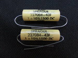 SPRAGUEs plug condenser 0.1μF 1500V ×2 unused goods long-term keeping goods 