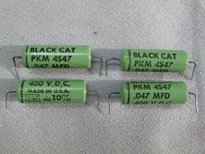 ＢLACK ＣAT　ブラックキャット　フィルムコンデンサー　0.047MFD　400V.D.C × 4　中古 長期保管品 