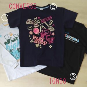 C001 バスケ練習用Tシャツ３点 CONVERSE IGNIO