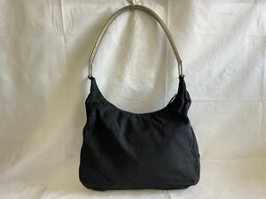 SM0605-14I　ゆうパック着払い　PRADA　ワンショルダーバッグ　肩掛けバッグ　三角ロゴプレート　ブラック系　ナイロン　プラダ