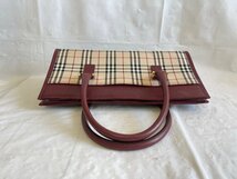 ST0605-25I　ゆうパック着払い　BURBERRY　ハンドバッグ　ノバチェック×ボルドー系　バーバリー　手持ち鞄　ミニバッグ　_画像6