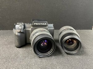 ST0605-91 ゆうパック着払い PENTAX SF7 28-80mm 1:3.5-4.5/70-200mm 1:4-4.6 レンズ2本＆カメラバッグ付き 一眼レフカメラ　ペンタックス