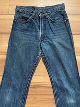 80's USA製 Levi's リーバイス 517 ブーツカットデニム ジーンズ W30 74cm アメリカ製古着 アメカジ レギュラーヴィンテージ ヒゲ ダメージ_画像2