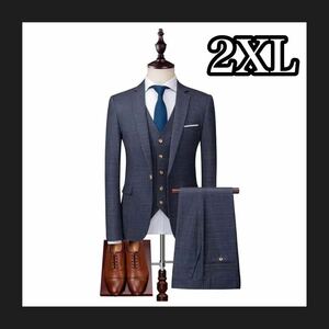 [ new goods ] business suit 2XL 3 point set XXL light gray men's wedding 3 piece three-piece 