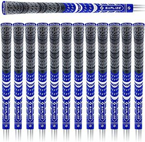 【13本セット】 SAPLIZE セープライズ ゴルフグリップ ハーフコードラバー 多色 ミッドサイズスタンダード 滑り止め 青*13本 スタンダー