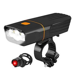 自転車ライト 自転車ヘッドライト LED 懐中電灯兼用 2400mA T6 LED電球３個 高輝度 1200ルーメン 300メートル以上照射 3