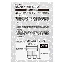 エーモン 平型ヒューズ 30A (約19×19×5mm) 5個入 3672_画像3