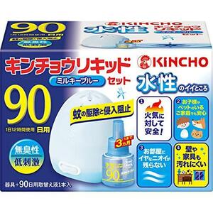 KINCHO (キンチョー) 殺虫剤 水性キンチョウリキッド 無臭性 90日用 ミルキーブルー