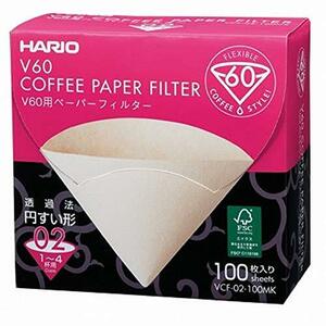 V60ペーパーフィルターM 1-4杯用 100枚 VCF-02-100MK（ブラウン）×1個