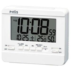 セイコークロック 置き時計 目覚まし時計 掛け時計 デジタル 温度湿度表示 PYXIS ピクシス 本体サイズ:9×10.5×4.2cm NR53