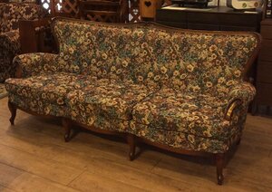 [ used ]maruni Marni woodworking 3 seater . sofa natural tree cat legs 3P sofa * shop front delivery welcome * vicinity region our company delivery possible 
