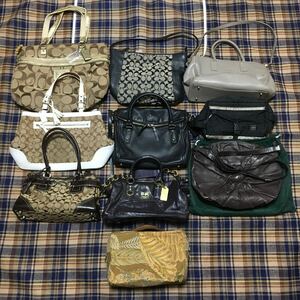 簡易清掃済 10点 Ferragamo COACH PORTER FURLA kate spade LA BAGAGERIE バッグ 1円スタート ③