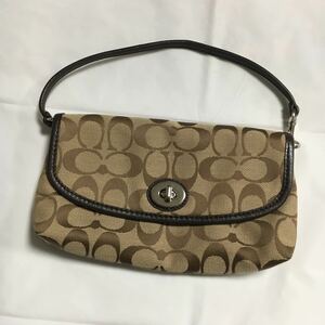 新品未使用 COACH コーチ シグネチャー ミニハンドバッグ キャンバス レザー ブラウン ダークブラウン バッグ 送料一律520円