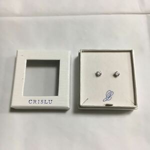 極美品 CRISLU クリスル ピアス SV925刻印 ラインストーン シルバー ケース付き 送料一律370円