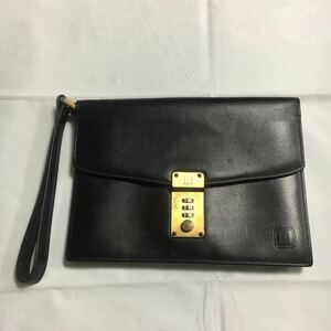  repairs ending dunhill Dunhill clutch bag leather black diamond ru key with strap . storage Space great number uniform carriage 370 jpy 