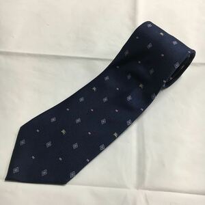 превосходный товар сделано в Японии Burberry Burberry дизайн логотипа галстук темно-синий шелк 100% единая стоимость доставки 370 иен ②