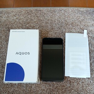 ★ガラスフィルム＆箱付★　UQモバイル シャープ AQUOS sense3 basic SHV48 ブラック (SIMロック解除済)　制限○