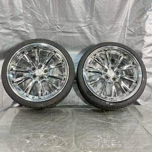 M アネーロコラソン シャルマン メッキ 19×9.5J +38 5H 114.3 2本セット 深リム 社外ホイール ANHELO Corazon CHARMANT 19インチ