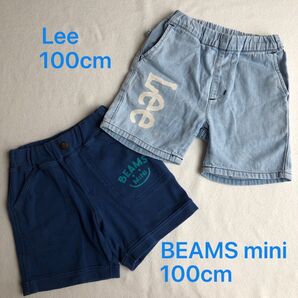 ハーフパンツ ショートパンツ　デニムパンツ100 ブランド　ビームスミニ　BEAMS mini Lee レア